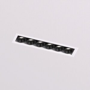 DK2531-WB Встраиваемый светильник SPACE со светодиодом под шпатлевку L126mm 220V 10W 38° 4000К IP20 белый/черный алюминий